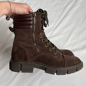 Aqua College Women's Palmer Waterproof Suede Booties - Chocolate Brown size 10